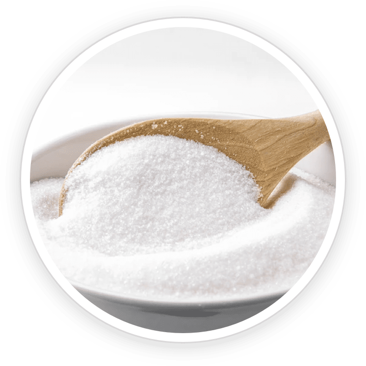 Inulin prebiotic fiber powder in a white bowl — key prebiotic ingredient in Prime Biome probiotic supplement for microbiome balance